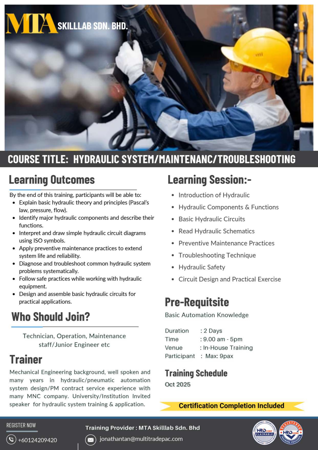 Basic Hydraulic Training Flyer